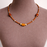 Collana etnica boho heishi – toni terra/ambra