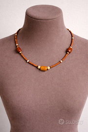Collana etnica boho heishi – toni terra/ambra