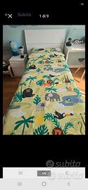 letto singolo+materasso+comodino+set omaggio