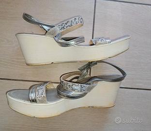 sandali estivi argentati donna