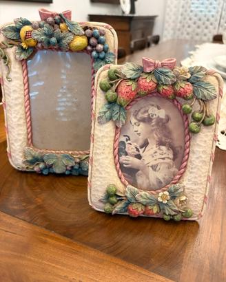 Coppia Cornici Portafoto Vintage shabby/Country