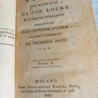 Libro antico Saggio filosofico di Gio.Locke 1815