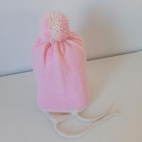 Cappellino rosa con pon-pon per neonati