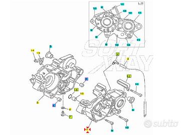 Semicarter motore lato volano yamaha yz125lc 03-04