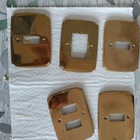 Set 5 Placche Interruttori Vintage in Ottone 