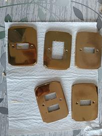 Set 5 Placche Interruttori Vintage in Ottone 
