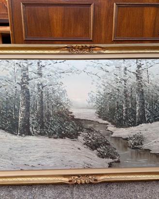 Quadro paesaggio con la neve