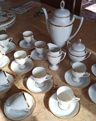 Servizio da Caffè Vintage Porcellana Bianca e Oro