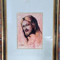 Quadro acquaforte Velia Simoncini - Cristo - 25x35