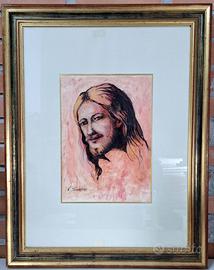 Quadro acquaforte Velia Simoncini - Cristo - 25x35