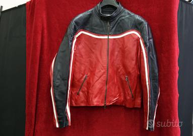 GIUBOTTO PELLE NERA/ROSSA TG 56