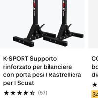 Appoggi per bilanciere per squat e panca piana