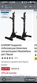 Appoggi per bilanciere per squat e panca piana