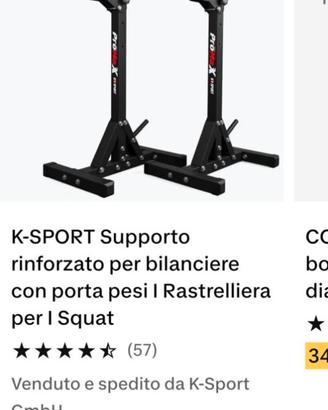 Appoggi per bilanciere per squat e panca piana
