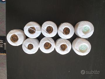 GOMITOLI COTONE DA RAMMENDO - 9 pezzi bianchi