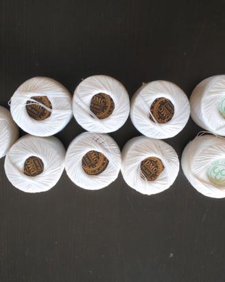 GOMITOLI COTONE DA RAMMENDO - 9 pezzi bianchi