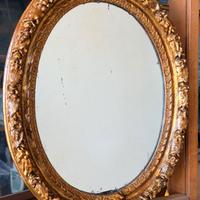 Specchio Antico Ovale Dorato