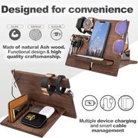 Docking Station in legno massello con ganci