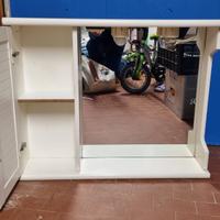 Mobiletto pensile per bagno con specchio