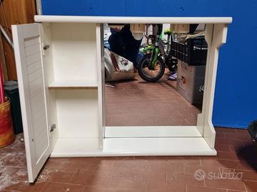 Mobiletto pensile per bagno con specchio