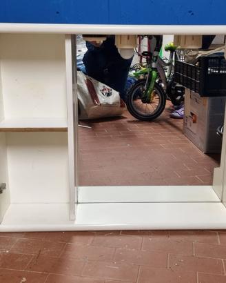 Mobiletto pensile per bagno con specchio