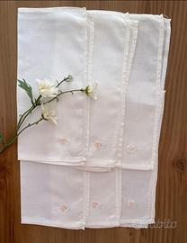 Set 6 tovaglioli vintage con fiore