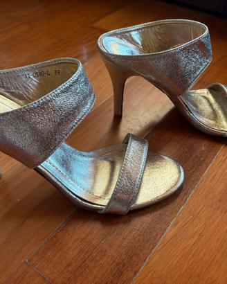 Sandali cerimonia e Ballerine firmat oro n 39 e 38