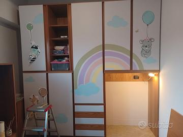 Armadio Guardaroba cameretta con due letti singoli