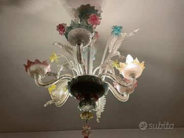 Lampadario stile Murano, produzione anni 60