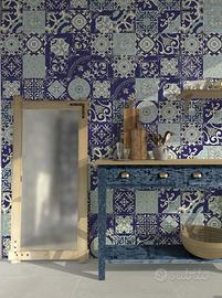 Piastrella 21,6x21,6 Colors Panarea Blu Mix Savoia