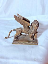 Antica scultura Leone di Venezia in bronzo