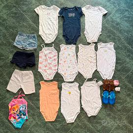 Bimba 12/18 Mesi Body, Pantaloncini e Scarpe 18/19