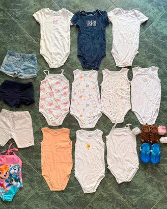 Bimba 12/18 Mesi Body, Pantaloncini e Scarpe 18/19