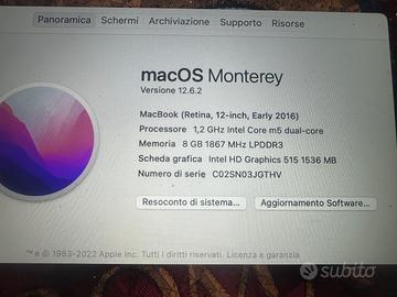 MacBook 12 ipollici anno 2016