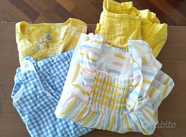 Set abiti e salopette 4-6 mesi Petit Bateau