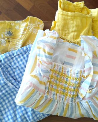 Set abiti e salopette 4-6 mesi Petit Bateau