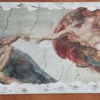 Quadro argento "La Creazione di Adamo"