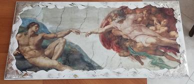 Quadro argento "La Creazione di Adamo"