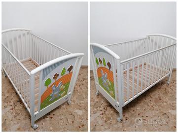 Lettino culla neonato "Pali" + materasso. 