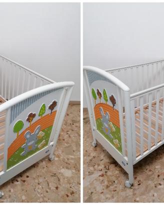 Lettino culla neonato "Pali" + materasso. 