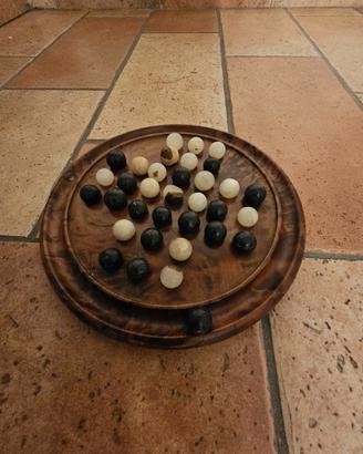 Gioco solitario in legno e marmo