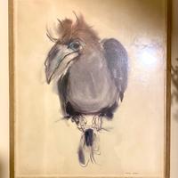 Dipinto con cornice in legno vintage