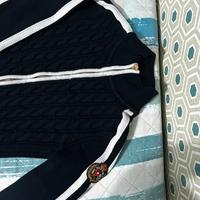 Cardigan blu marino con toppa nautica Polo Club
