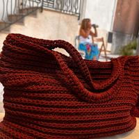 shopper bag fatta a mano all'uncinetto