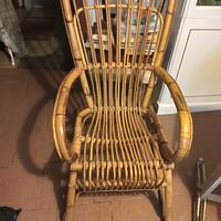 sedia a dondolo in bambu