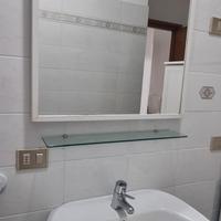 bagno lavandino, colonnina, rubinetto, specchio,