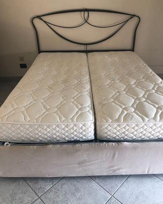 Letto matrimoniale in ferro con contenitore