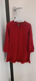 Vestito Benetton rosso con volant 4 anni 104 cm