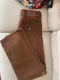 Ysl Yves Saint Laurent jeans pantalone marrone 32