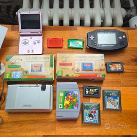 Game boy advance sp, game e watch, pokemon